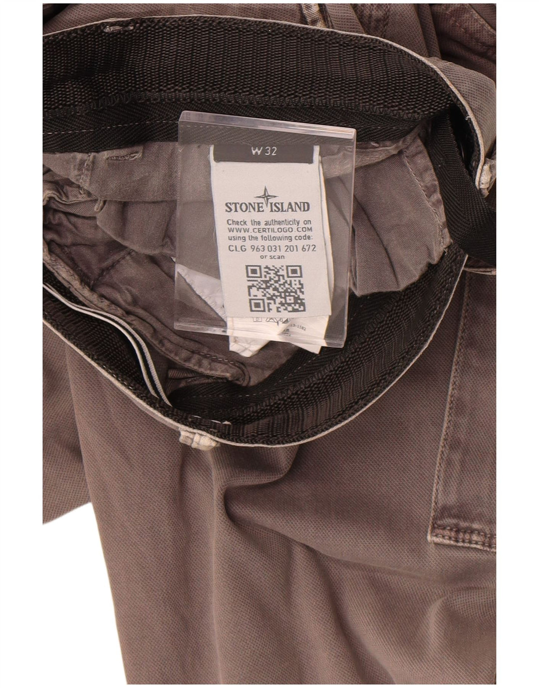 Męskie proste spodnie cargo Stone Island W32 L34 Szara bawełna