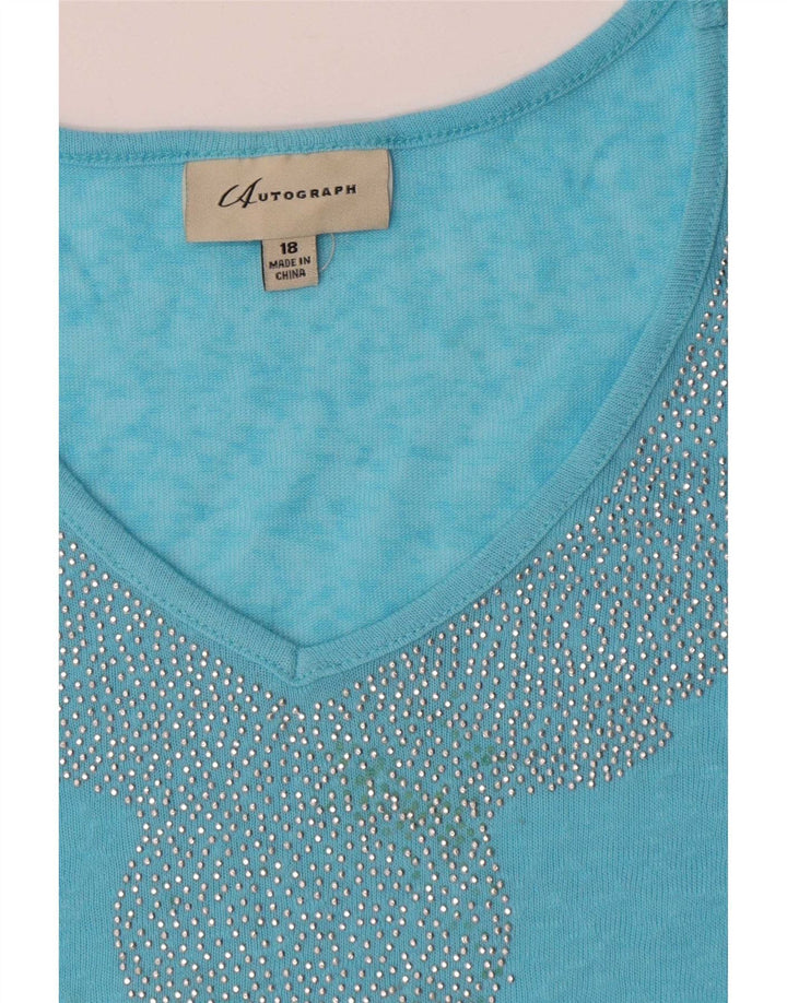 Marks & Spencer Damska sukienka oversize z autografem, UK 18 XL, niebieska