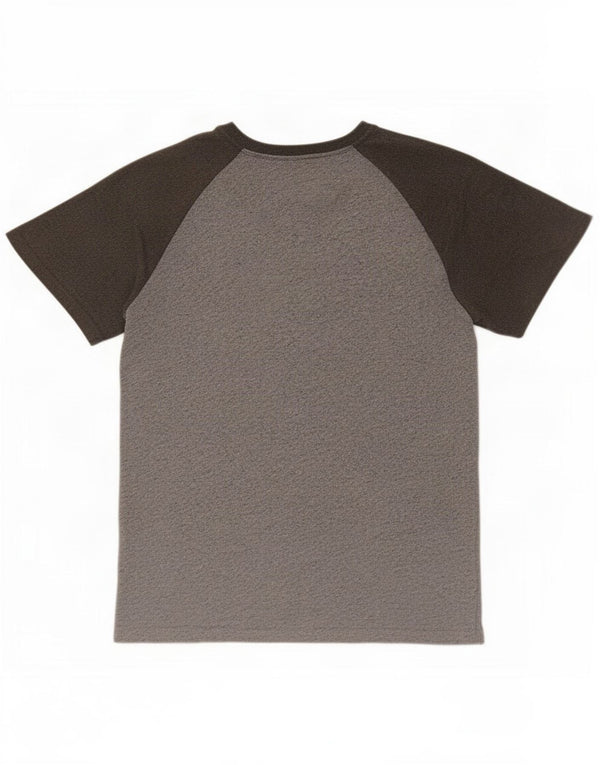 Męski T-shirt z grafiką Superdry, top XL, szara, bawełniana w plamki
