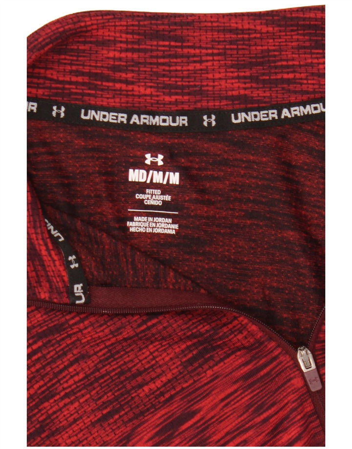 Męski dres Under Armour z zamkiem błyskawicznym na szyi, średni czerwony nakrapiany