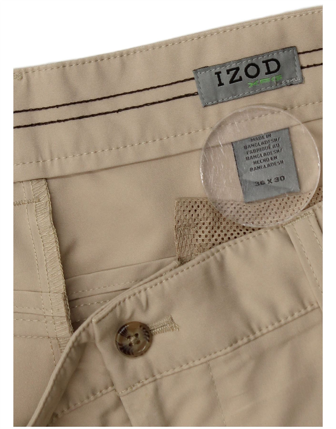 Męskie proste spodnie chino Izod W36 L28 Beżowy poliester