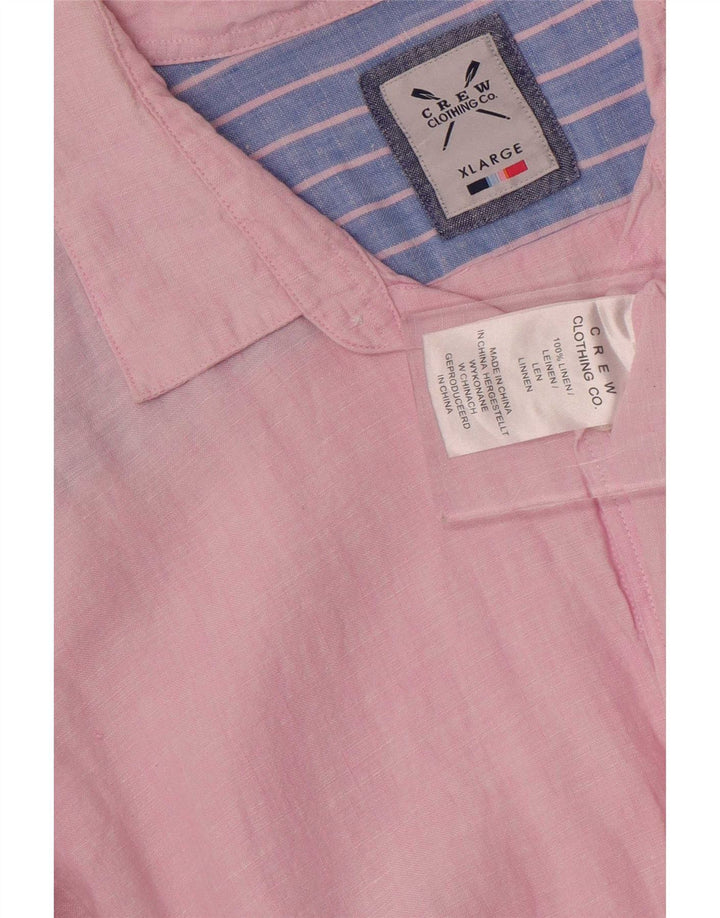 Crew Clothing Koszula męska XL, różowa, lniana