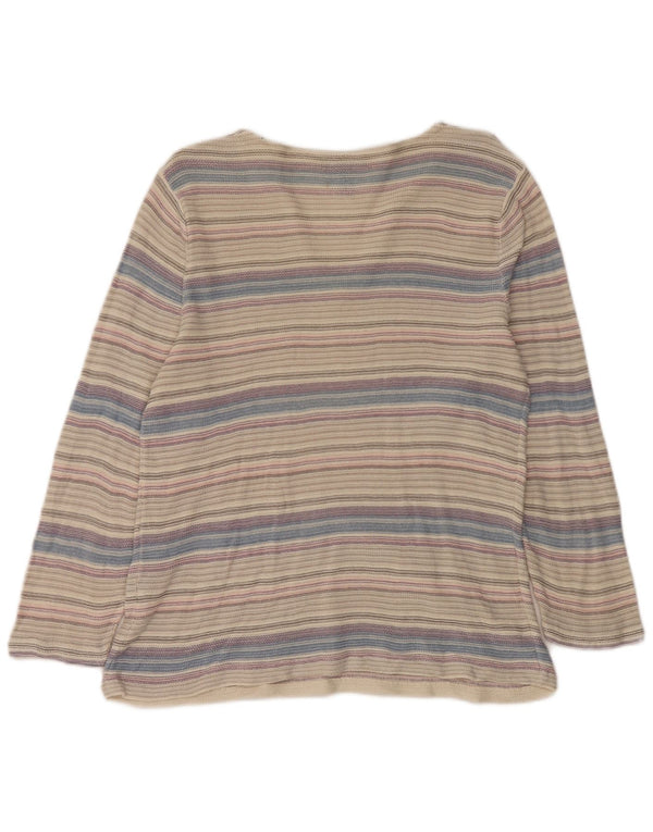Damski top Ralph Lauren z rękawem 3/4, UK 14, duży, szary, bawełniany w paski