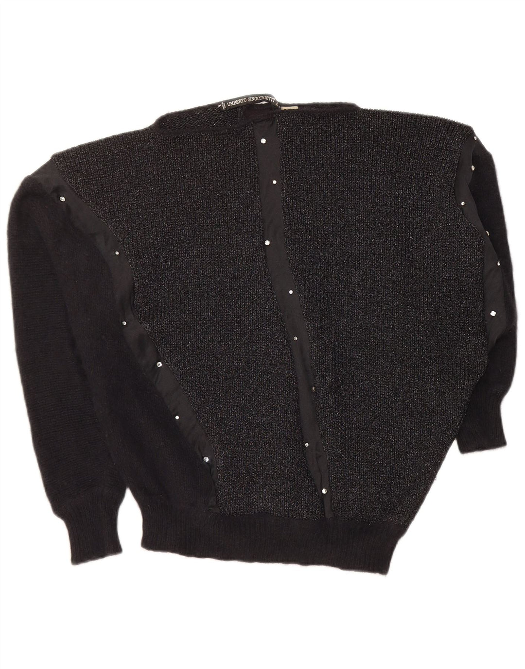 UMBERTO GINOCCHIETTI Damski sweter z dekoltem w łódkę UK 18 XL Czarny