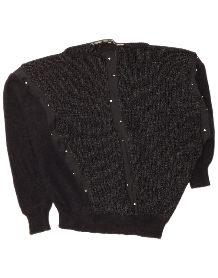 UMBERTO GINOCCHIETTI Damski sweter z dekoltem w łódkę UK 18 XL Czarny