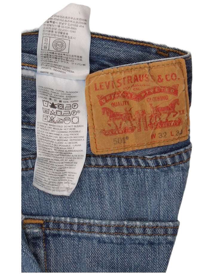 Męskie dżinsy Levi's 501 Straight W32 L30 Niebieskie bawełniane