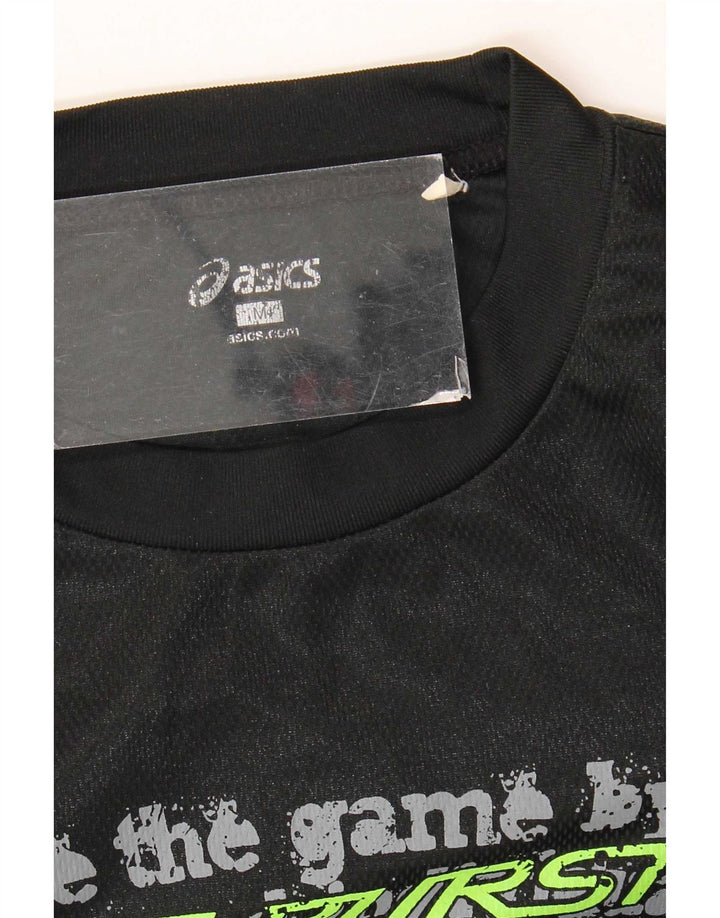Męski top graficzny Asics z długim rękawem, średni czarny