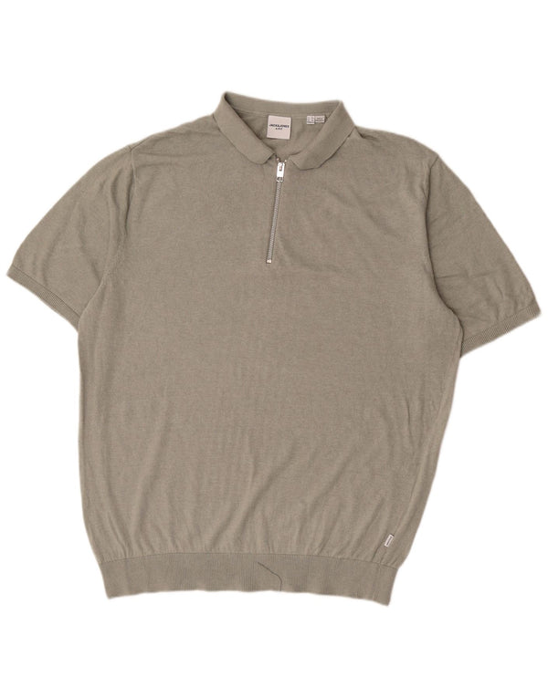 Męska koszulka polo z krótkim rękawem Jack & Jones, 3XL, szara