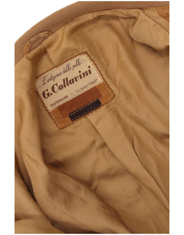 Vintage męska zamszowa kurtka bomber UK 36 Small Beige