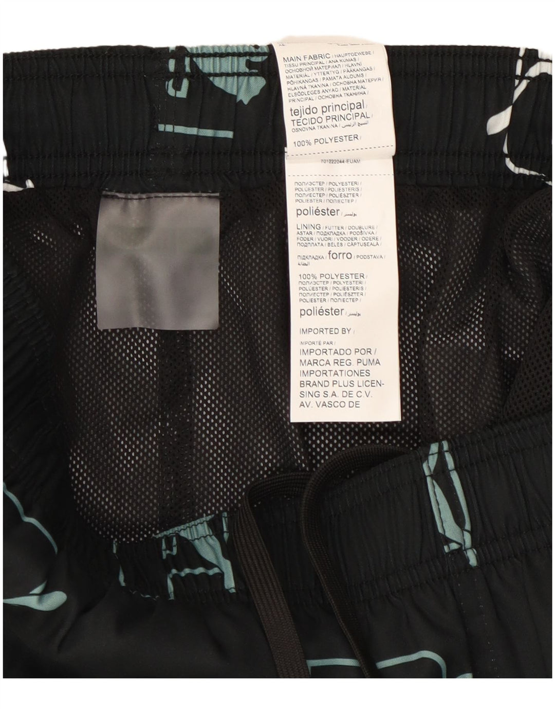 Męskie spodenki sportowe Puma z grafiką, małe, czarne, poliestrowe
