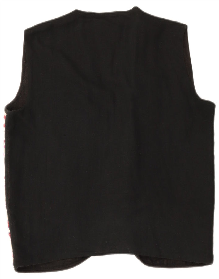 VINTAGE Womens Waistcoat UK 12 Medium Multicoloured Floral