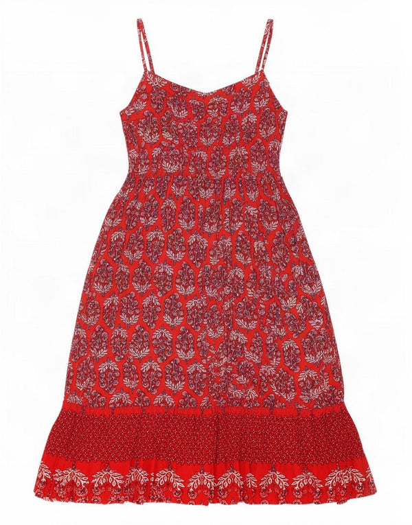 Marks & Spencer Damska sukienka Sundress UK 14 Średnia czerwona wiskoza w kwiaty