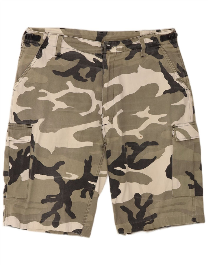 Męskie spodenki cargo w stylu vintage XL W38 Khaki, kamuflaż, poliester
