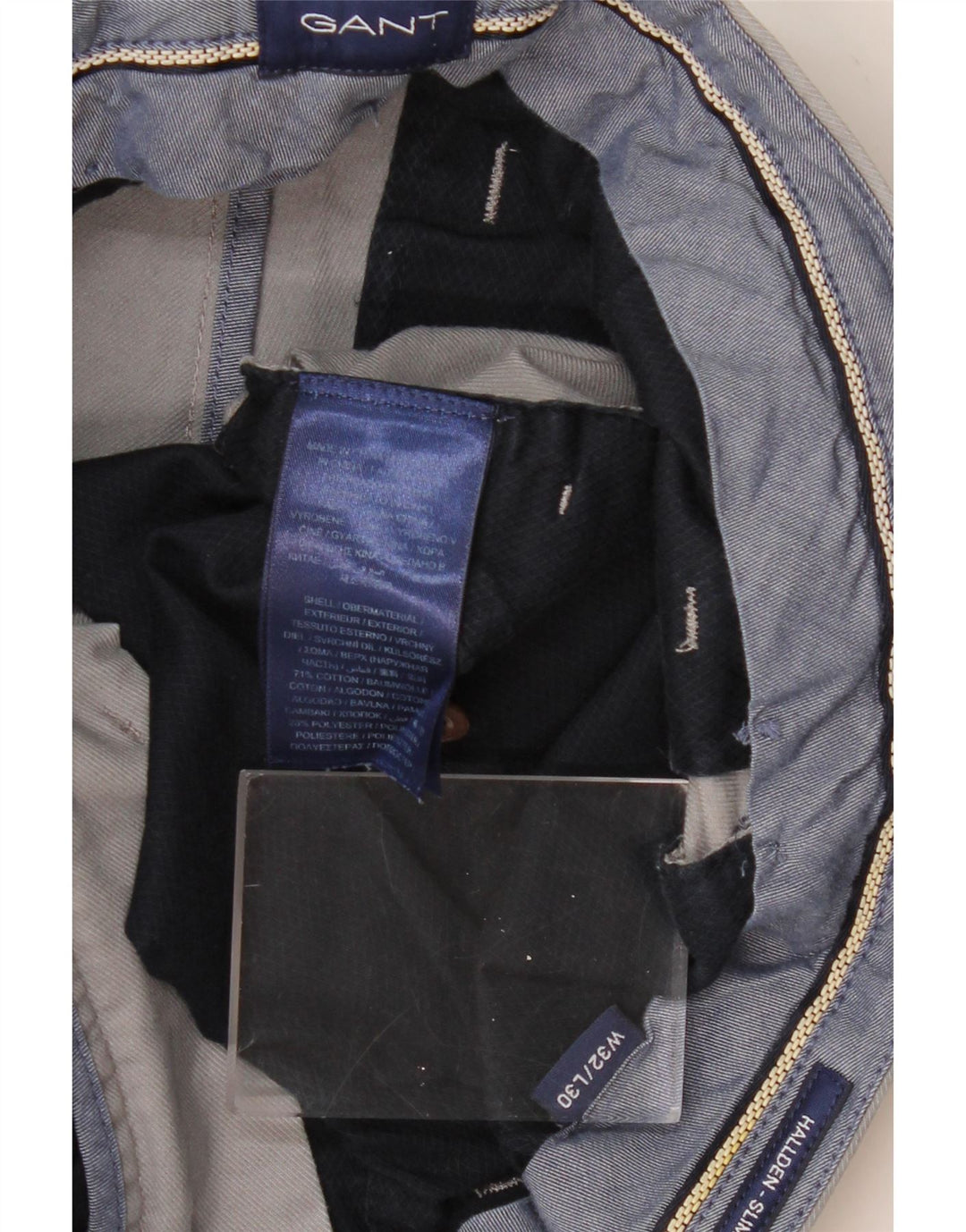 Spodnie męskie GANT Hallden Slim Chino W32 L30 Szara bawełna