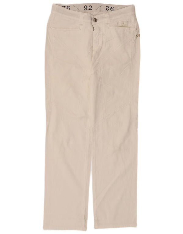 Proste sztruksowe spodnie 9.2 marki Carlo Chionna W32 L30 Biała bawełna