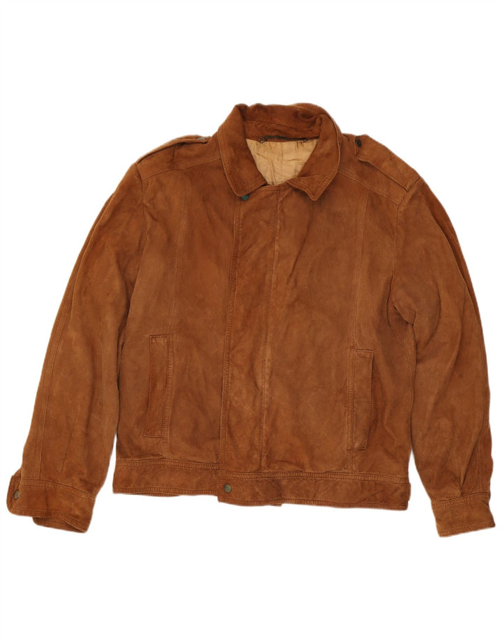 Vintage męska wojskowa zamszowa kurtka bomber IT 52 XL brązowa