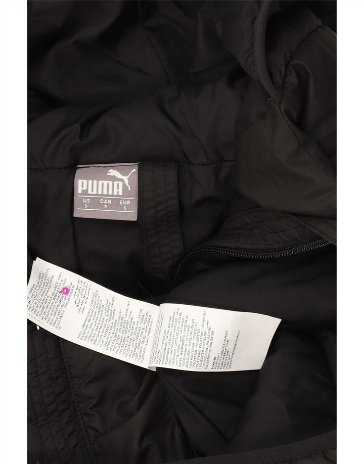 Męska wyściełana kurtka z kapturem i grafiką Puma UK 36, mały czarny poliester