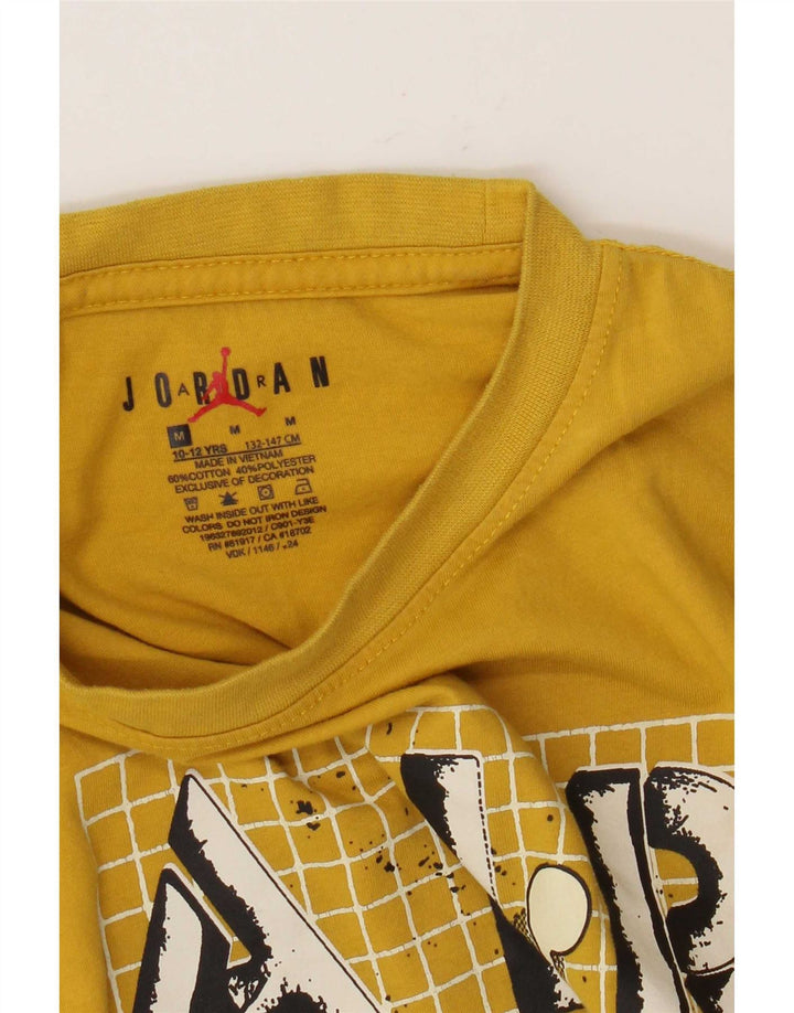 Chłopięcy T-shirt z grafiką Jordan, 10-11 lat, średni żółty, bawełniany