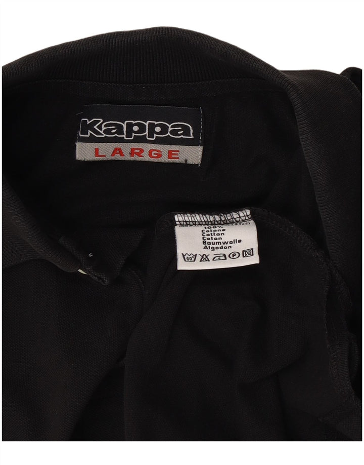 Męska koszulka polo Kappa, duża, czarna, bawełniana