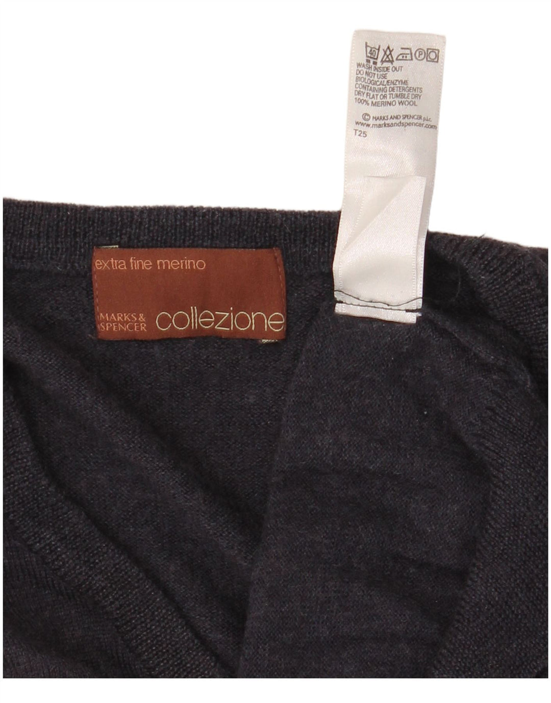 Marks & Spencer Męski podkoszulek XL z kamizelką XL, granatowy, wełna merynosowa