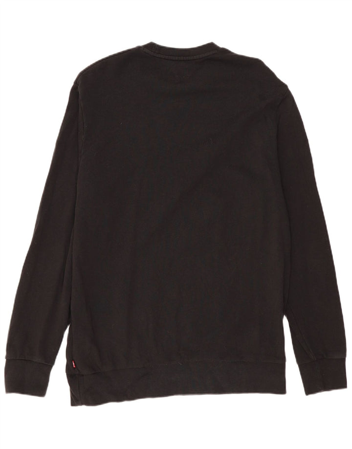 Męska bluza z grafiką Levi's, średnia czarna, bawełniana
