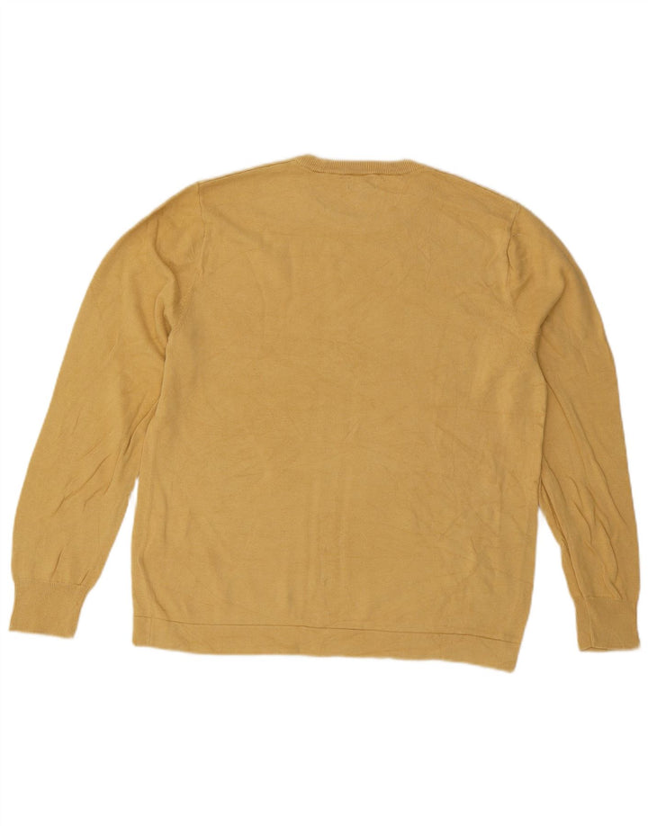 J. Crew Męski sweter z okrągłym dekoltem, mały, żółty, bawełniany