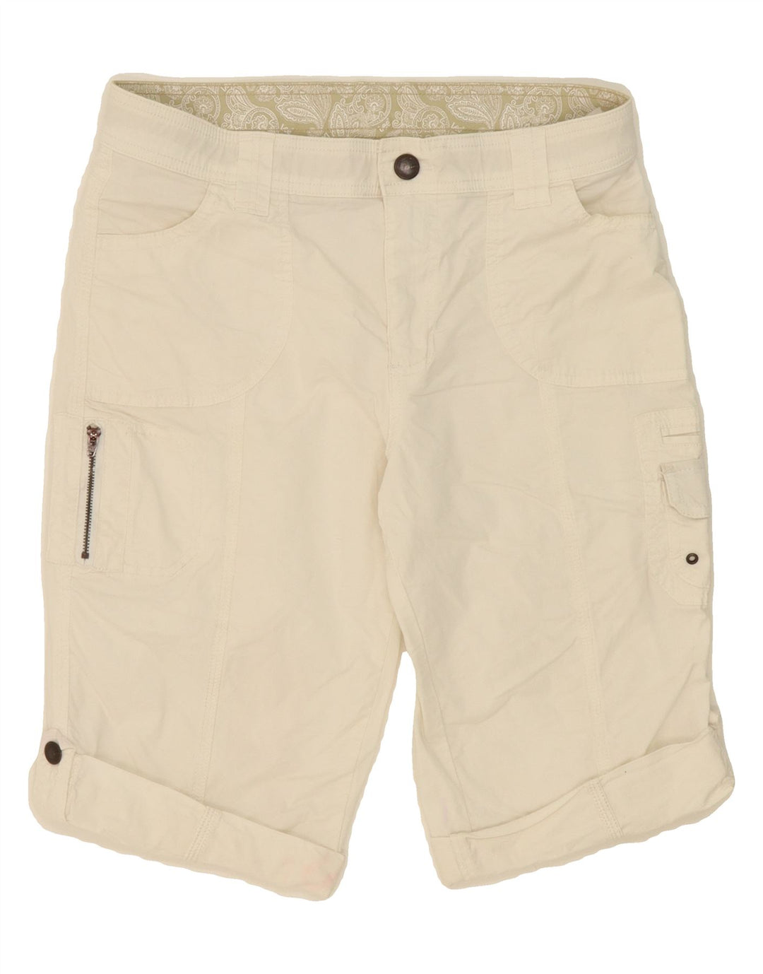 LEE Womens Bermuda Cargo Shorts US 10 Large W30 White Cotton Vintage Lee and Second-Hand Lee from Messina Hembry 
