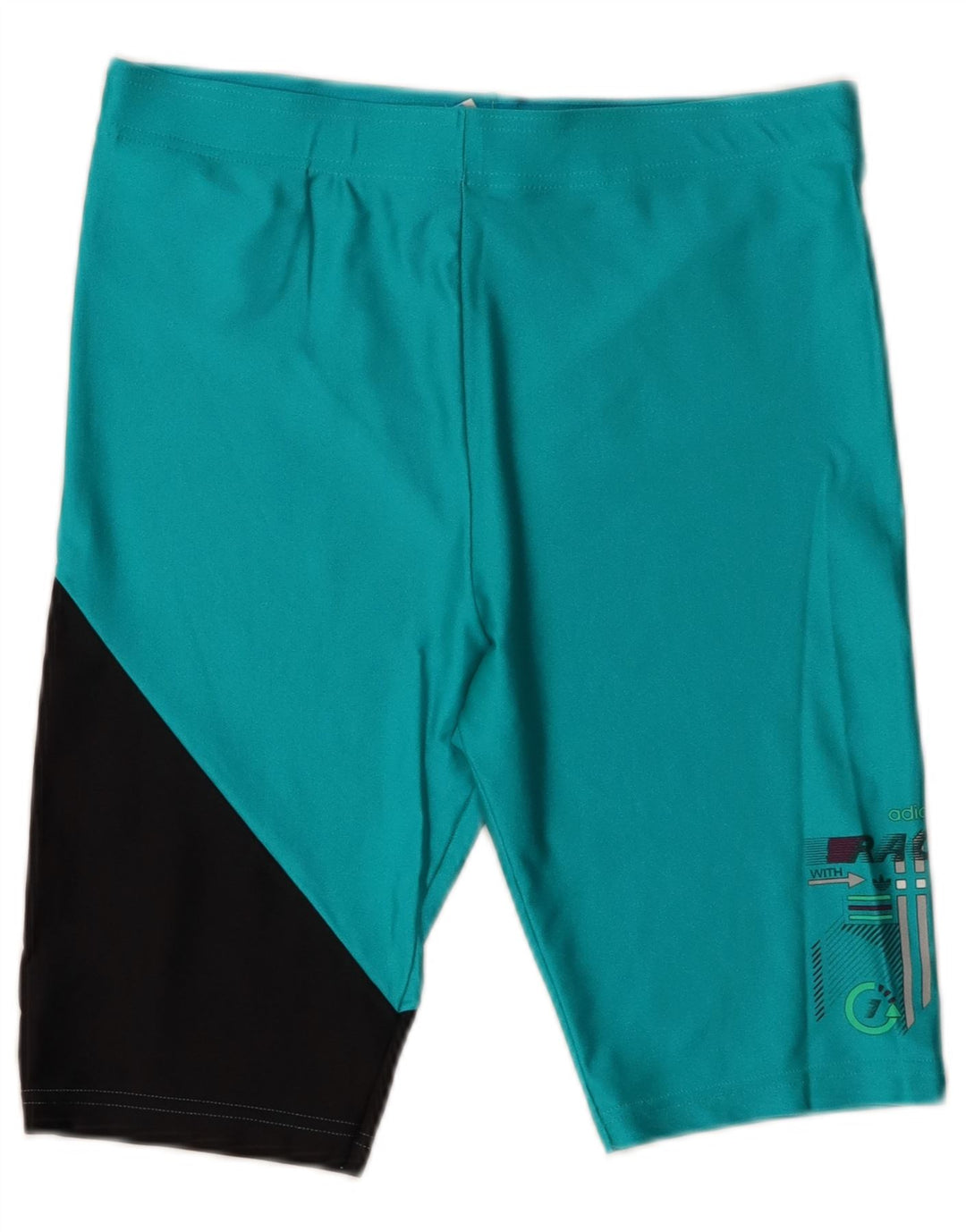 ADIDAS Mens Graphic Sport Shorts Large Turquoise Colourblock Polyamide