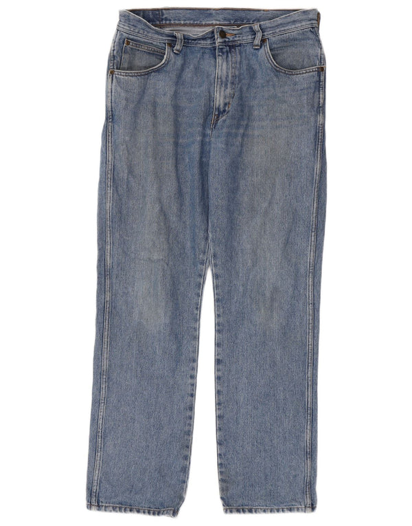 Męskie jeansy Wrangler o prostym kroju W34 L32, niebieska bawełna