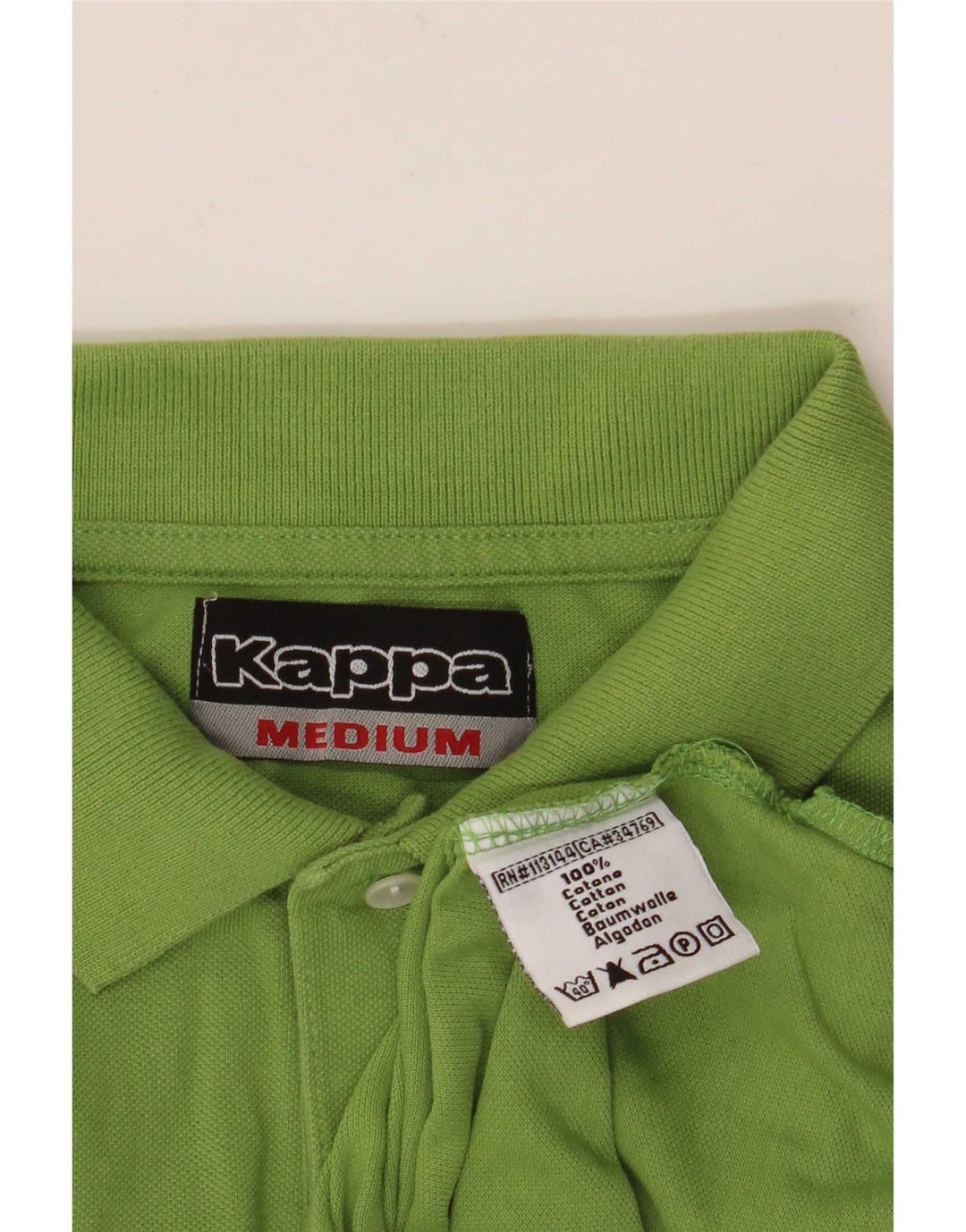 Męska koszulka polo Kappa z długim rękawem, średnia zielona bawełna
