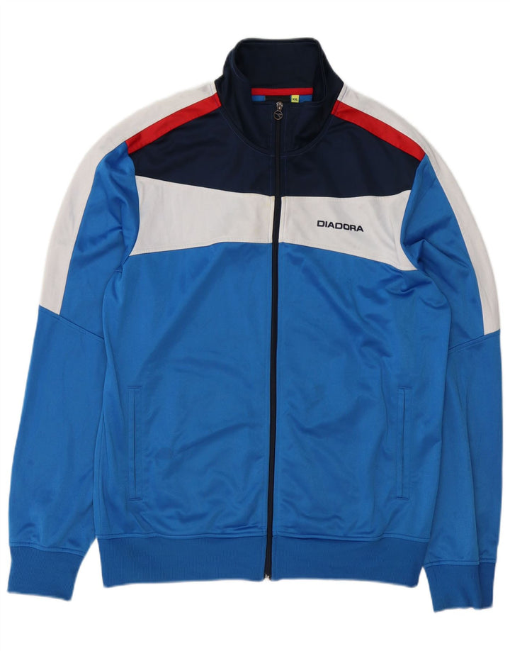 Męska kurtka dresowa Diadora 2XL Niebieski poliester z blokami kolorów