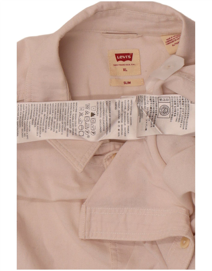 Koszula męska Levi's Slim Fit XL, różowa, bawełniana