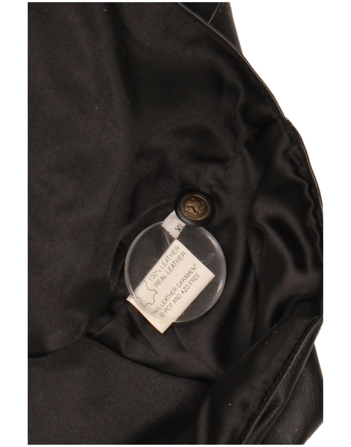 VINTAGE Męska kamizelka skórzana XL czarna skóra