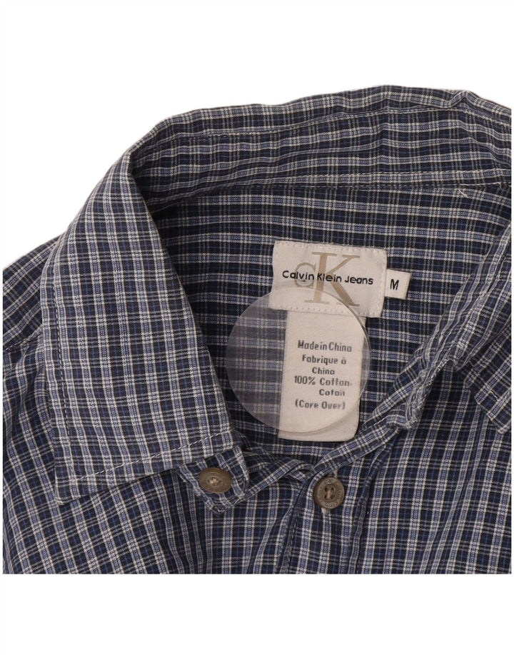 Koszula męska Calvin Klein, bawełniana, w średnią niebieską kratkę