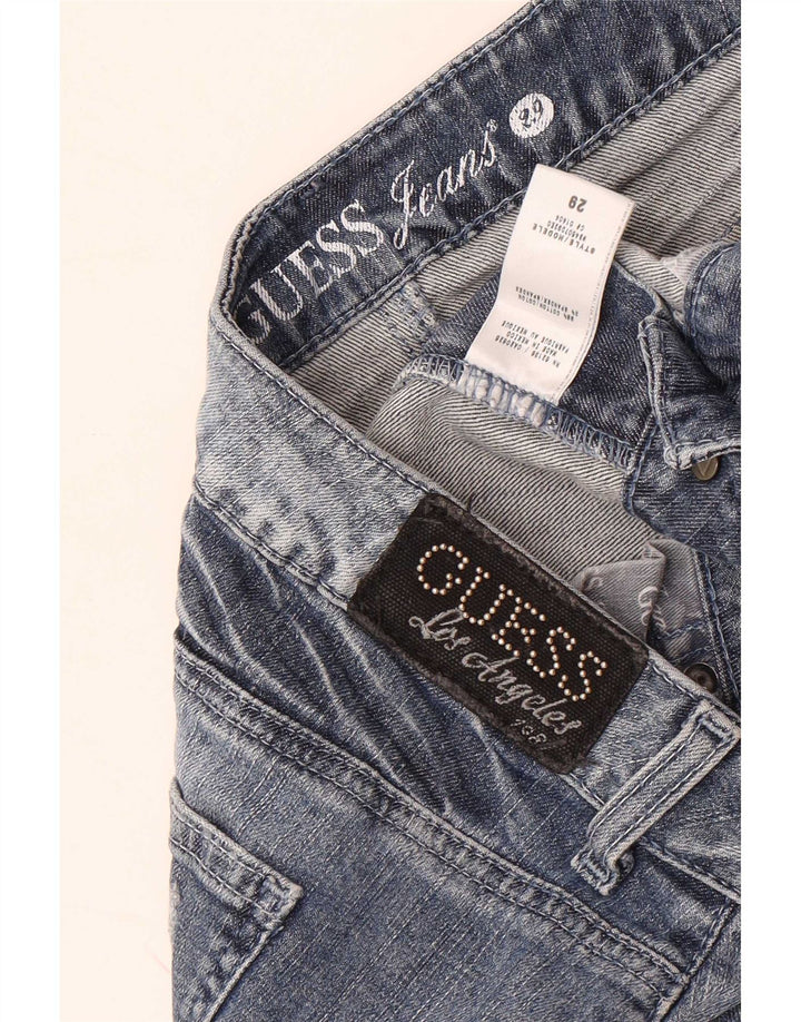 Damska spódniczka jeansowa Guess w trudnej sytuacji Mini W29 Średnioniebieska bawełna