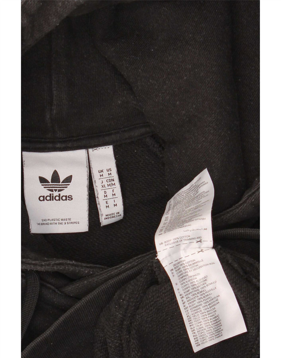 Męska bluza z kapturem Adidas, średnia czarna bawełna