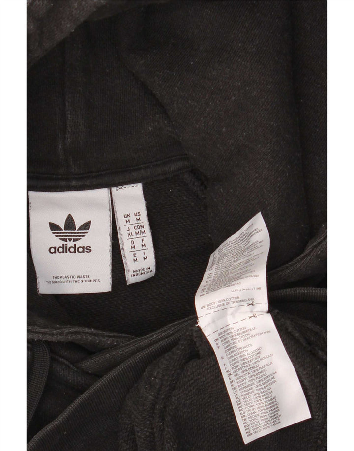 Męska bluza z kapturem Adidas, średnia czarna bawełna