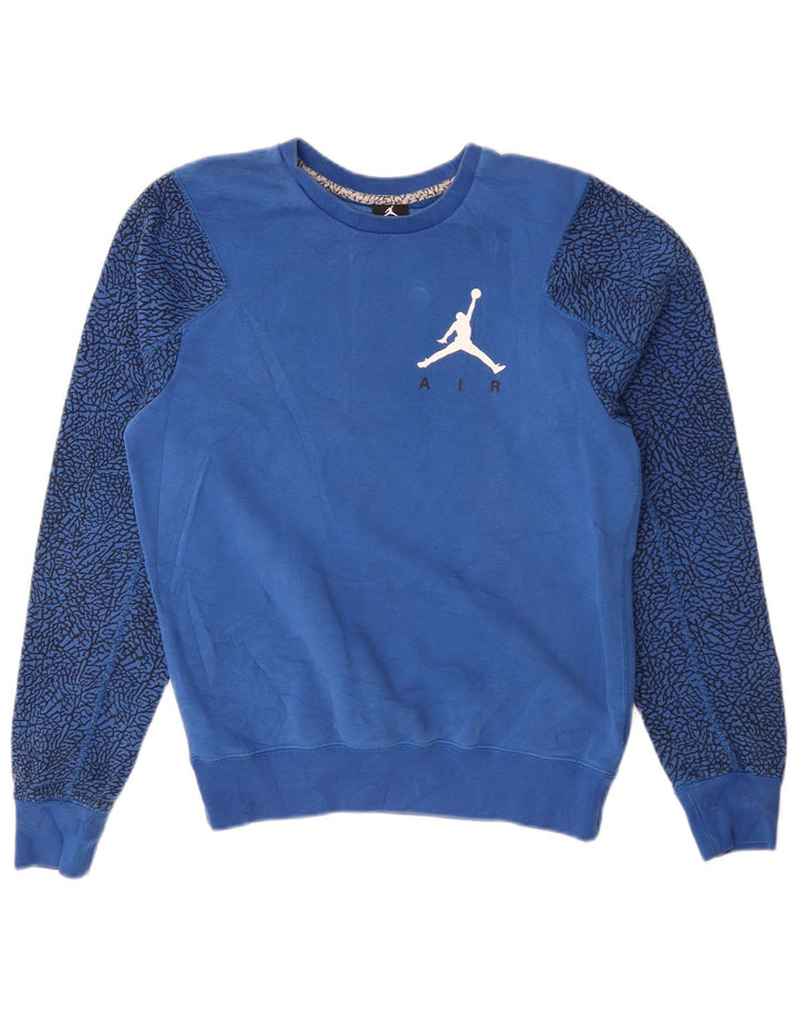 Męska bluza Jordan z abstrakcyjnym wzorem, mała, niebieska, bawełniana