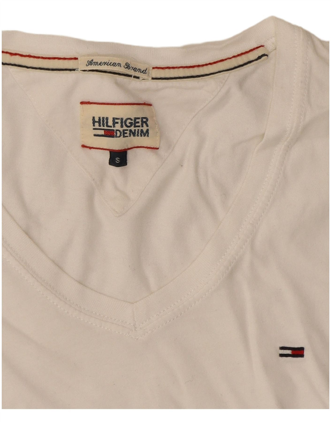 TOMMY HILFIGER Mens T-Shirt Top Small White Cotton