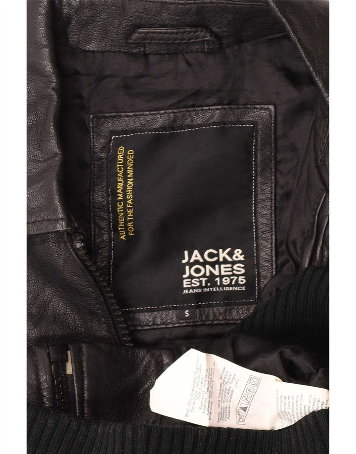 Męska kurtka skórzana Jack & Jones UK 36, mała czarna