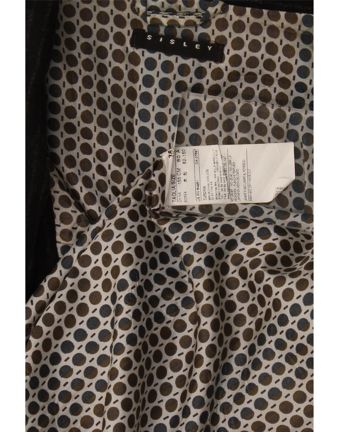 Damska marynarka SISLEY Open IT 38 XS, czarna w prążki, octan