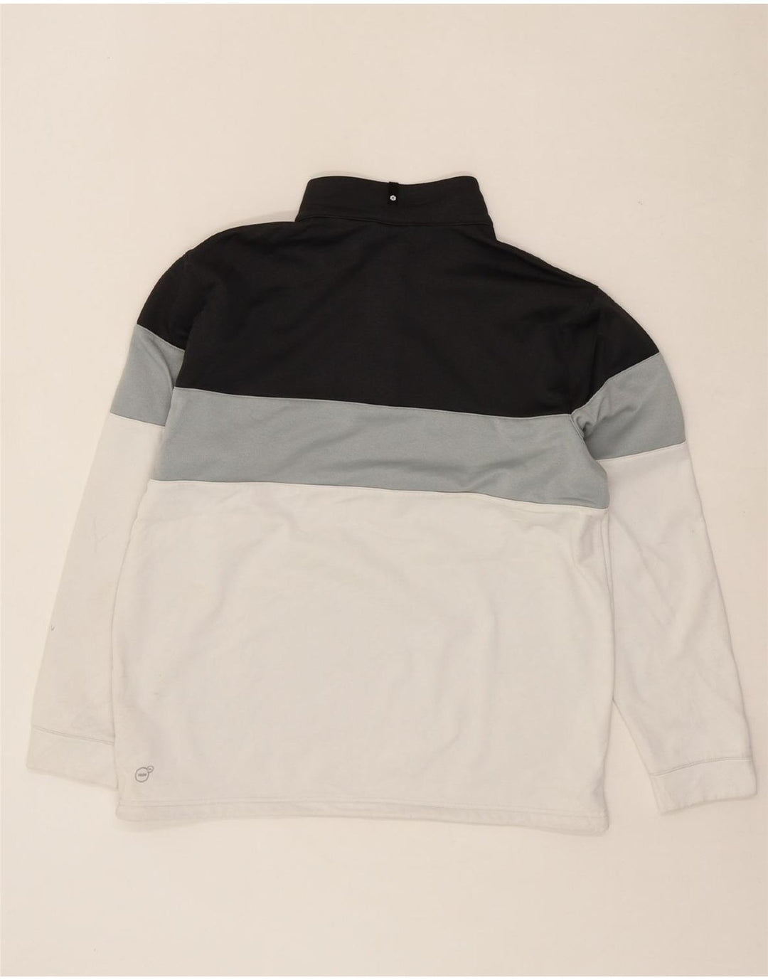 PUMA Mens Zip Neck Pullover Tracksuit Top XL White Colourblock Sports Vintage Puma and Second-Hand Puma from Messina Hembry 