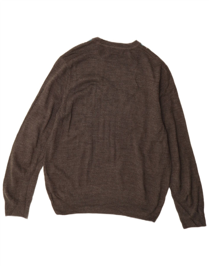 Męski sweter z wycięciem pod szyją Dockers, średnioszary, Argyle/Diamentowy akryl