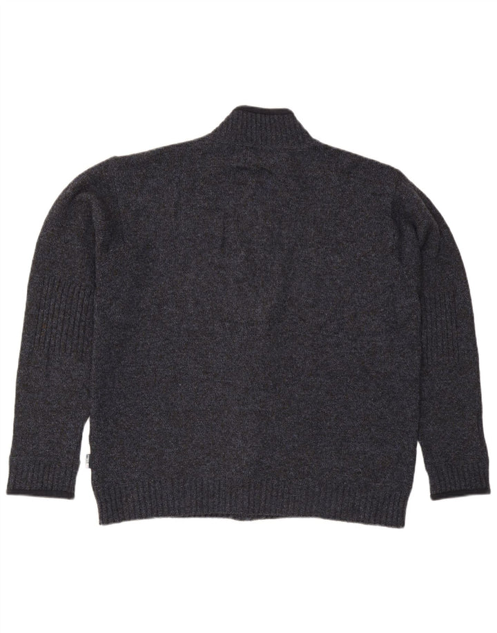 Marks & Spencer Męski sweter rozpinany w kolorze niebieskim Harbor, duży, granatowy, nakrapiany