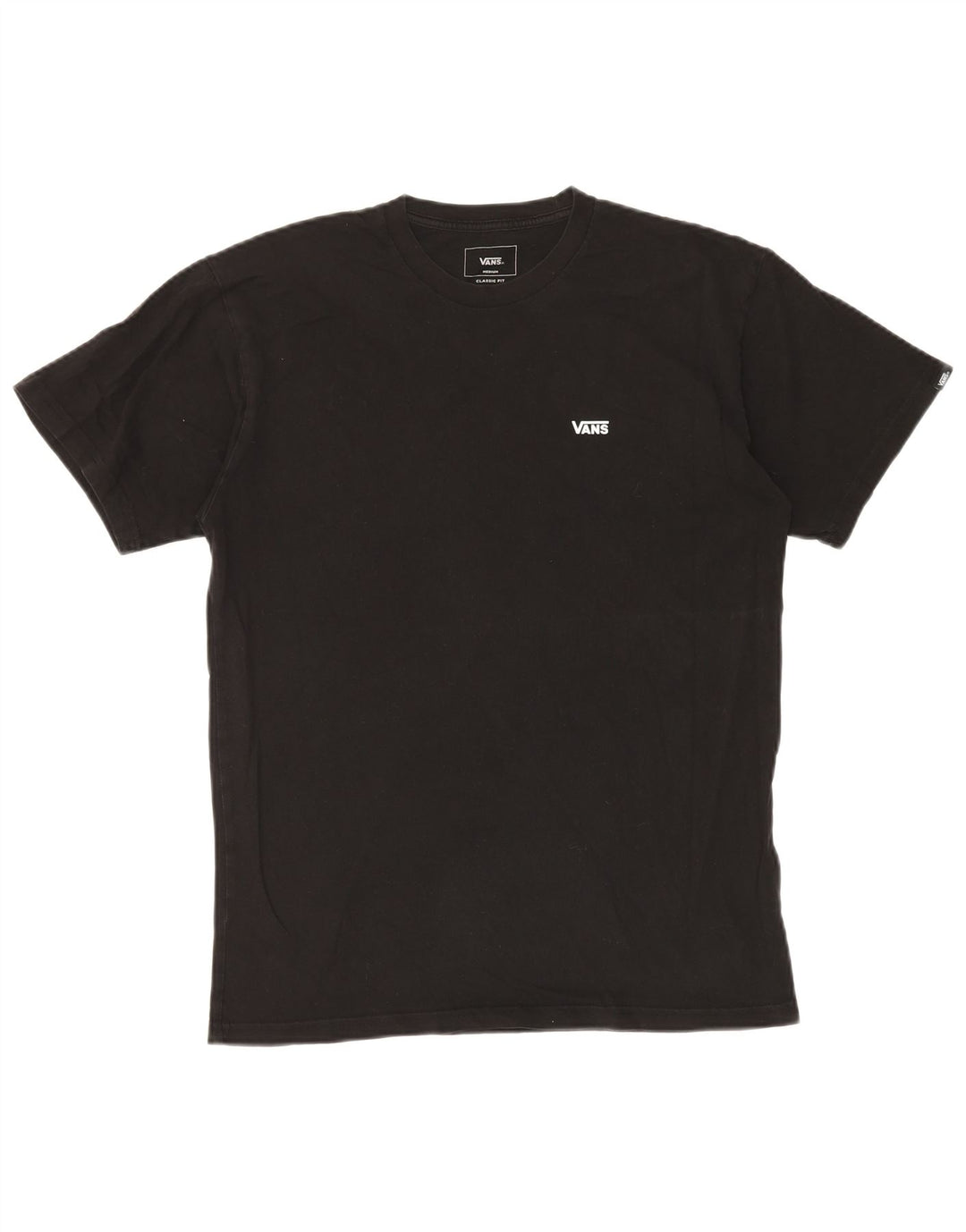 Męski T-shirt VANS o klasycznym kroju, średni czarny, bawełniany