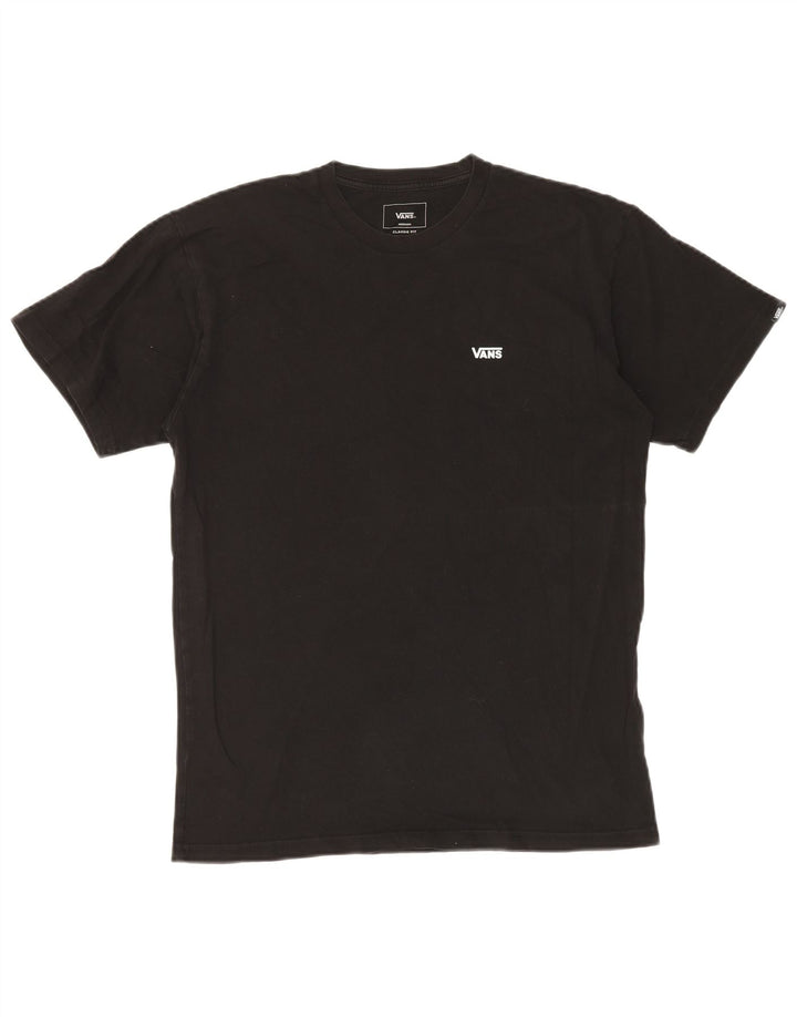 Męski T-shirt VANS o klasycznym kroju, średni czarny, bawełniany