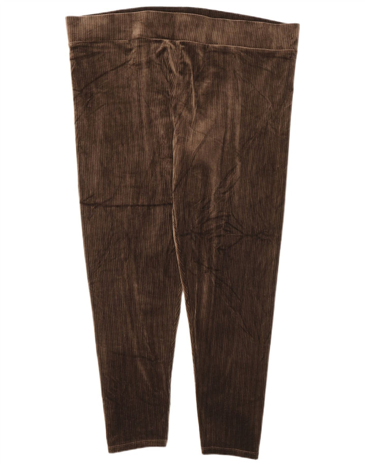 Aksamitne legginsy damskie Marks & Spencer UK 20 2XL Brązowe Poliester