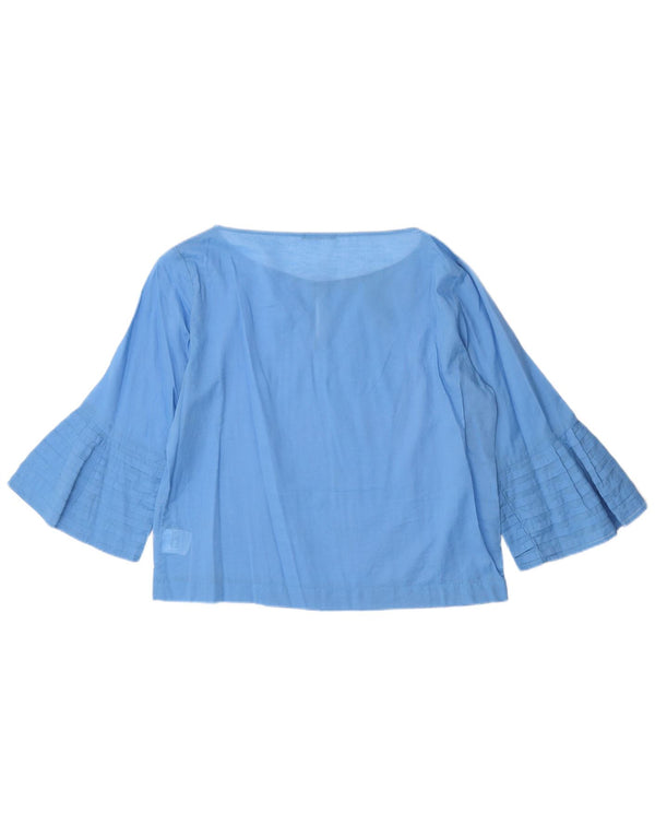 Damska bluzka oversize z rękawem 3/4 Sisley Top UK 10 Small Blue Cotton