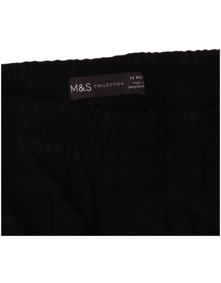 Damskie spodnie dresowe Marks & Spencer UK 14, średni czarny poliester