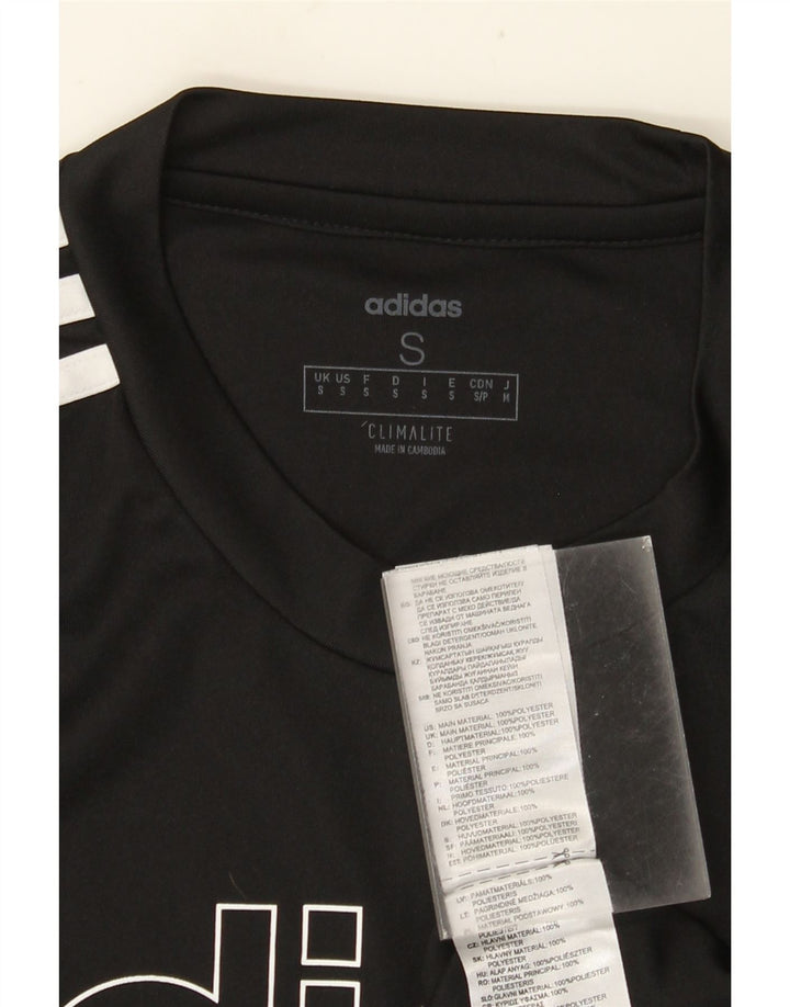 Męska koszulka Adidas Climalite z grafiką, mała, czarna, poliestrowa